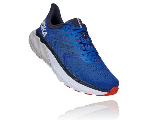 Hoka One One Herre Arahi 5 Supportive Road Løpesko Turkish Sea/Hvit Norge-23WUV